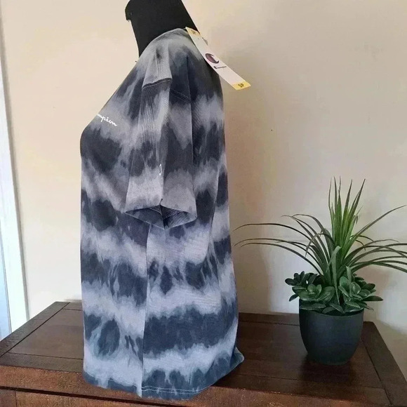 ❤️ NWT Champion T-shirt Tie dye Boyfriend Fit Tee Grey Small  100% cotton - Picture 4 of 9